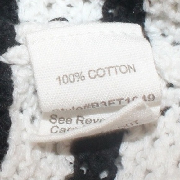 Blu Pepper Striped Knit Sweater Lightweight Cotton Large Black White - Picture 5 of 6
